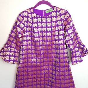 Beautiful Couture Elephant Print Pocket Dress by MONK by Madhu Verma